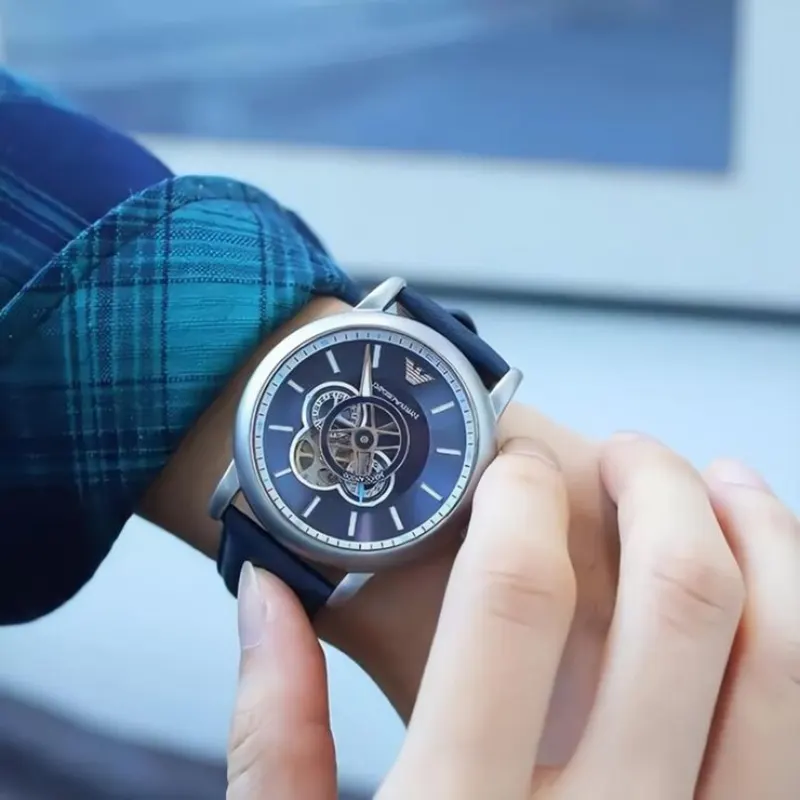 Emporio Armani Luigi Automatic Blue Dial Men's Watch- AR60011